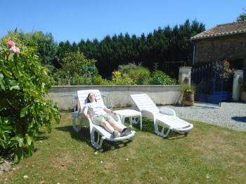 relaxing at the Gite