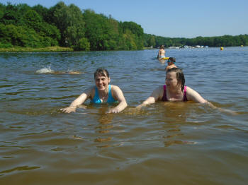 a swim in the lake