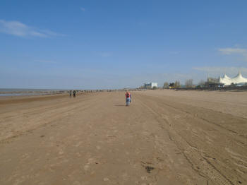 walking on the beach